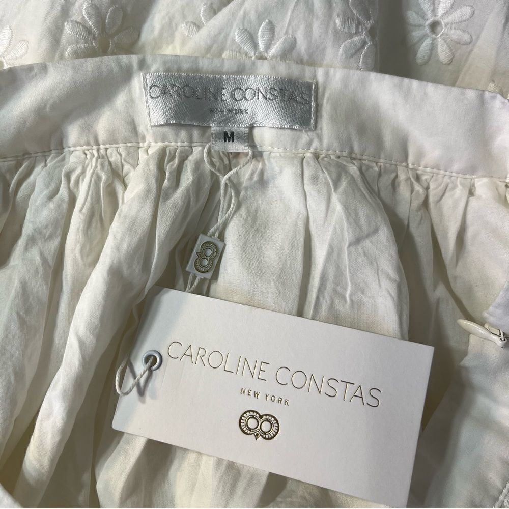 NEW Caroline Constas Kassandra Skirt White Eyelet Size Medium - Picture 9 of 13